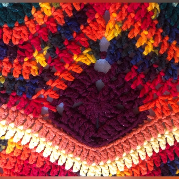 One of a kind colourful crochet bohemian star pattern throw blanket - Picture 6 of 6